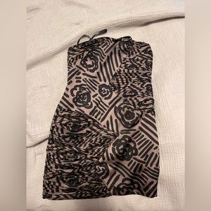 Strapless satin mini dress